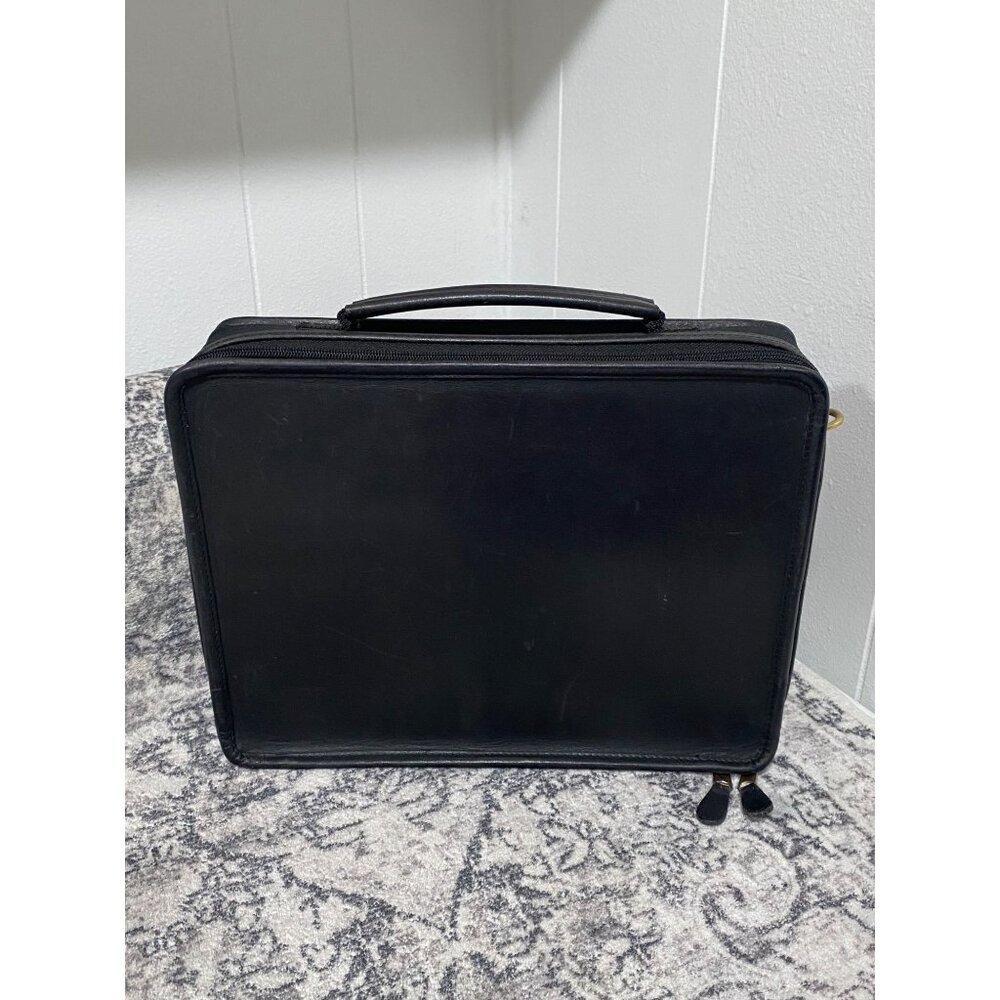 Vintage Coach Leather Nylon Laptop Tablet Case Bag in Black